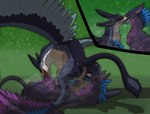 69_position animal_genitalia anthro_on_bottom anthro_on_top anus ball_fondling balls big_balls big_butt big_sheath biped black_body black_fur bodily_fluids butt claws cutaway duo eyes_closed feathered_wings feathers feral feral_on_feral feral_penetrated feral_penetrating feral_penetrating_feral fondling french_kissing fur genitals green_background huge_balls intraspecies kissing lying male male/male male_on_bottom male_on_top male_penetrated male_penetrating male_penetrating_male musk musk_clouds on_back on_bottom on_top oral penetration purple_balls purple_body purple_fur purple_sheath saggy_balls saliva saliva_string sex sheath sheath_penetration sheath_play simple_background smile tail tail_tuft toe_claws tongue_in_sheath tuft white_body white_fur wings luccatoasty mythology rein_(amaterasu1) avian gryphon mythological_avian mythological_creature 2023 adversarial_noise digital_media_(artwork) hi_res