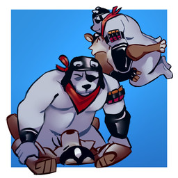 anal anal_penetration anthro anthro_on_anthro anthro_penetrated anthro_penetrating anthro_penetrating_anthro armband athletic athletic_anthro athletic_male brown_body brown_fur clothing duo eye_patch eyewear fellatio from_front_position fur hat headgear headwear kerchief lying male male/male male_anthro male_penetrated male_penetrating male_penetrating_male missionary_position mostly_nude mostly_nude_anthro mostly_nude_male on_back oral overweight overweight_anthro overweight_male penetration penile penile_penetration penis_in_ass penis_in_mouth sex simple_background white_body white_fur gol1ath epic_games fortnite polar_patroller wendell_(fortnite) bear canid canine canis mammal polar_bear ursine wolf 1:1 2023 absurd_res hi_res multiple_images