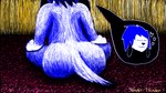 ambiguous_gender anthro big_butt butt butt_focus heart_symbol presenting presenting_hindquarters sitting sitting_on_ground solo tail tender_thunder canid canine mammal 16:9 hi_res widescreen