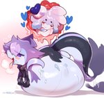 after_vore ambiguous_gender belly big_belly duo feral huge_belly kemono open_mouth open_smile smile vore tianhua nintendo pokemon ah_xin_(zhang_gun) xiaohen_(zhang_gun) alcremie generation_5_pokemon generation_8_pokemon love_sweet_alcremie mint_cream_alcremie pokemon_(species) snivy hi_res