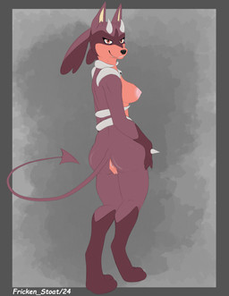 anthro anthrofied anus big_anus big_breasts big_butt breasts butt female genitals looking_at_viewer looking_back looking_back_at_viewer pokemorph side_boob slim_body solo thick_thighs vulva wide_hips conditional_dnp fricken_stoat nintendo pokemon canid canine generation_2_pokemon generation_4_pokemon houndoom hybrid lucario mammal pokemon_(species) absurd_res hi_res