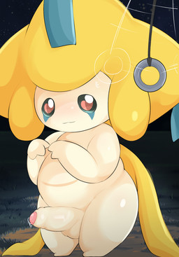 balls big_butt bodily_fluids butt erection genitals humanoid_genitalia humanoid_penis male nude open_mouth penis simple_background slightly_chubby slightly_chubby_male standing tail thick_thighs wide_hips type nintendo pokemon generation_3_pokemon jirachi legendary_pokemon mammal pokemon_(species) werecreature 2026 absurd_res colored digital_drawing_(artwork) digital_media_(artwork) hi_res shaded