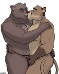 age_difference anthro ball_grab balls body_hair duo erection eyes_closed french_kissing genitals hug kissing male male/male musclegut muscular muscular_male nude penis nanoff pervader alen reamus_(pervader) bear cougar felid feline mammal 4:5 hi_res