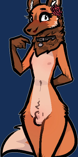 accessory animal_genitalia anthro balls biped blush clothed clothing collar dipstick_tail eyelashes femboy flower flower_in_hair genitals gloves_(marking) hair hair_accessory leg_markings makeup male markings multicolored_tail neck_tuft nipples nude plant sheath simple_background smile socks_(marking) solo tail tail_markings transparent_background tuft wide_hips jam_(artist) folf_(jam) canid canine mammal maned_wolf aliasing alpha_channel binary_drawing digital_drawing_(artwork) digital_media_(artwork)