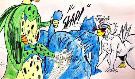 anal anthro big_butt butt butt_slap group kissing machine male male/male penetration questionable_consent slap spanking tail_held_up trio canstraw dragon_ball sega sonic_the_hedgehog_(series) cell_(dragon_ball) imperfect_cell king_furry simon_(salurncat) android avian bird cockatiel cockatoo humanoid parrot robot absurd_res hi_res