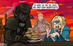 armor burger clothing coat courier cutlery dialogue female female_humanoid food fork furniture gas_mask gesture grill grilling group hair hand_gesture headgear helmet jacket kitchen_utensils male male_human mask not_furry plate pointing scared smoke table text tools topwear trio vest killb94_(artist) delicious_in_dungeon fallout microsoft laios_touden marcille_donato ncr_ranger_(fallout) elf human humanoid mammal 2024 crossover digital_drawing_(artwork) digital_media_(artwork) signature