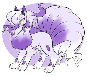 female feral hair hair_over_eye one_eye_obstructed simple_background smile smiling_at_viewer solo white_background the_k9_empire vulpinecrew nintendo pokemon alolan_form alolan_ninetales generation_7_pokemon generation_8_pokemon hisuian_form hisuian_zoroark hybrid pokemon_(species) regional_form_(pokemon) absurd_res hi_res watermark