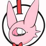 1:1 1_eye absurd_res bow_tie circle clothing conditional_dnp eye_mouth fur hat headgear headshot_portrait headwear hi_res icon lagomorph leporid male_(lore) mammal mouth_eye pink_body pink_ears pink_fur pink_tongue portrait rabbit red_bow_tie red_clothing red_hat red_headwear simple_background solo tongue top_hat top_hat_bunny_(bedsheetwalking) uniquesoul1600 unusual_anatomy waddling_head white_background