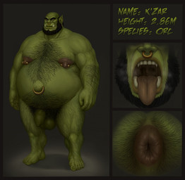 anal_hair anus arm_hair balls barbell_piercing beard belly bodily_fluids body_hair chest_hair facial_hair facial_piercing foreskin genitals hair hairy hairy_legs happy_trail humanoid_genitalia humanoid_penis long_foreskin male muscular muscular_humanoid muscular_male navel navel_piercing navel_ring nipple_barbell nipple_piercing nipples nose_piercing nose_ring nude open_mouth outie_navel overweight overweight_humanoid overweight_male penis piercing pubes puffy_anus ring_piercing saliva saliva_string septum_piercing solo sweat tongue unretracted_foreskin uvula dagapuff k'zar_(libahuntv) humanoid orc hi_res model_sheet