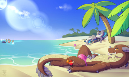 beach bulge claws clothing feral group horn looking_at_viewer lying male on_back outside sand seaside sky smile smiling_at_viewer smirk smirking_at_viewer swimwear tail trio water n1k0 angels_with_scaly_wings mythology bryce_(angels_with_scaly_wings) maverick_(angels_with_scaly_wings) sebastian_(angels_with_scaly_wings) dragon mythological_creature mythological_scalie scalie hi_res