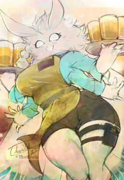 4_arms absolute_territory anthro big_breasts breasts clothing crotch_seam female fur glass legwear looking_at_viewer multi_arm multi_limb open_mouth simple_background smile smiling_at_viewer solo thick_thighs white_body white_fur wide_hips thwillartz momo_(thwillartz) arthropod insect lepidopteran moth hi_res