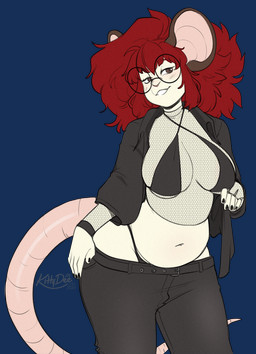 anthro biped blush bra breasts clothed clothed_anthro clothed_female clothing eyewear female fingers front_view glasses hair looking_at_viewer navel panties smile solo standing tail teeth underwear kittydee mammal mouse murid murine rodent 2026 alpha_channel digital_drawing_(artwork) digital_media_(artwork) hi_res