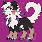 :3 alternate_color alternate_form chest_tuft claws cute_fangs eyelashes female feral feral_with_hair floppy_ears glistening glistening_eyes grey_eyes hair heart_symbol pupils purple_pupils solo tail tail_tuft tuft jackrabbit_(artist) fakemon nintendo pokemon biscotti_(jackrabbit) bernese_mountain_dog canid canine canis domestic_dog dusk_lycanroc generation_7_pokemon lycanroc mammal molosser mountain_dog pokemon_(species) swiss_mountain_dog 2024 digital_media_(artwork) hi_res ibispaint_(artwork) signature nonbinary_(lore)