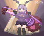 3_fingers abstract_background antennae_(anatomy) big_eyes biped black_body black_clothing black_legwear black_skin black_thigh_highs blush bottomwear breasts buckteeth clothed clothed_female clothed_humanoid clothing female female_humanoid fingers front_view fully_clothed fully_clothed_female fully_clothed_humanoid gesture guitar hair heart_symbol holding_guitar holding_musical_instrument holding_object insect_wings legwear lepidopteran_wings light_body light_skin looking_at_viewer medium_breasts multicolored_body multicolored_skin musical_instrument no_pupils open_mouth open_smile plucked_string_instrument purple_bottomwear purple_clothing purple_hair purple_skirt purple_sweater purple_topwear skirt slit_nostrils smile smiling_at_viewer solo standing string_instrument sweater symbol_on_clothing teeth text thigh_highs topwear two_tone_body two_tone_skin waving waving_at_viewer wings yellow_wings pholewd starbound ela_(pholewd) animal_humanoid arthropod arthropod_humanoid humanoid insect insect_humanoid lepidopteran lepidopteran_humanoid moth moth_humanoid saturnian_(starbound) saturniid 2024 artist_name digital_media_(artwork) digital_painting_(artwork) hi_res painting_(artwork) portrait shaded soft_shading three-quarter_portrait watermark