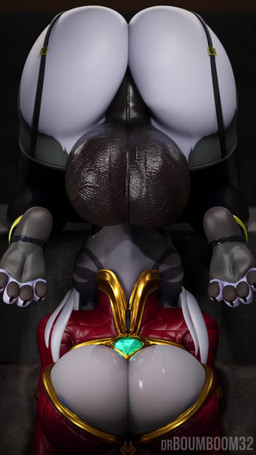 anthro balls big_balls big_breasts big_butt big_penis bodily_fluids breasts butt clothed clothing deep_throat duo female genital_fluids genitals gynomorph huge_balls huge_butt huge_penis intersex intersex/female irrumatio leg_strap legwear neck_bulge oral oral_penetration partially_clothed penetration penile penis penis_in_mouth sex stockings throat_swabbing drboumboom32 mrmistartist_(modeler) thebredfactory_(va) valorlynz_(modeler) elise_(omniman907) y'vraine_(londryx) canid canine canis hybrid mammal wolf 3d_(artwork) 3d_animation 9:16 animated digital_media_(artwork) hi_res short_playtime sound webm