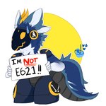 ambiguous_gender anthro blue_body blue_fur bodily_fluids fur holding_object holding_sign machine protogen_visor sign solo sweat sweatdrop text thick_thighs temporarywizard e621 protogen 1:1 english_text hi_res lol_comments