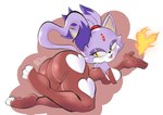 anthro big_butt blush breasts butt female solo tail wide_hips solratic sega sonic_the_hedgehog_(series) blaze_the_cat domestic_cat felid feline felis mammal hi_res