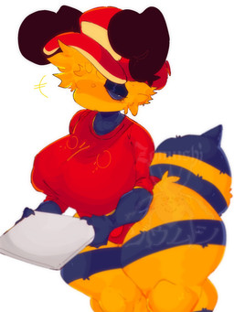 antennae_(anatomy) anthro arthropod_abdomen big_breasts black_body black_fur black_sclera breasts clothing container eyebrows eyelashes female fur hat headgear headwear holding_object markings multicolored_body multicolored_fur non-mammal_breasts pizza_box pupils red_clothing red_shirt red_topwear shirt simple_background solo stinger striped_markings stripes thick_thighs topwear tuft white_background white_pupils wide_hips yellow_body v4mp1333 pizza_bee_(xexeezy) arthropod bee hymenopteran insect 2023 digital_media_(artwork) hi_res shaded watermark