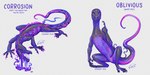 ambiguous_gender claws confusion feral gesture grey_body grey_scales hand_gesture looking_at_viewer oblivious pink_body pink_scales pointing pointing_at_self pupils purple_body purple_eyes purple_scales scales simple_background slit_pupils solo text white_background shadeofshinon nintendo pokemon generation_7_pokemon lizard pokemon_(species) reptile salazzle scalie 2:1 english_text hi_res signature female_(lore)