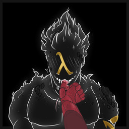 black_body blush blush_lines bodily_fluids cum cum_drip cum_in_mouth cum_inside disembodied_hand dripping duo faceless faceless_character finger_in_mouth fingering flaming_body genital_fluids gold_(metal) lambda_symbol looking_at_viewer male male/male mouth_play open_mouth oral oral_fingering oral_fixation pecs pushing_in red_body stone_body sweat sweatdrop twitching toracanix chucklefish starbound dakota_giausar humanoid novakid novastone 1:1 bust_portrait colored line_art portrait