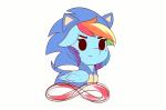 :3 clothed clothing costume feathered_wings feathers female feral hair hoodie multicolored_hair rainbow_hair semi-anthro simple_background solo topwear white_background wings evehly friendship_is_magic hasbro my_little_pony mythology sega sonic_the_hedgehog_(series) rainbow_dash_(mlp) sonic_the_hedgehog equid equine mammal mythological_creature mythological_equine pegasus 2017 animated crossover digital_media_(artwork) hi_res short_playtime