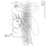 all_fours anthro ass_up big_breasts big_butt breasts butt claws collar female fur holidays horn kissing_bough lips looking_at_viewer mistletoe nude outside plant sky smile solo tail text thick_lips walter_sache christmas meera synx 2013 absurd_res dated hi_res traditional_media_(artwork)