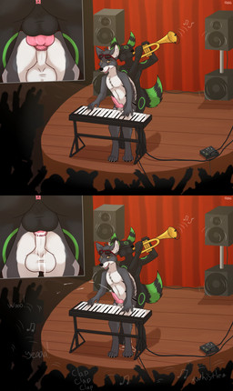 anal anal_orgasm anal_penetration animal_genitalia animal_penis anthro anus balls bodily_fluids brass_instrument butt canine_genitalia canine_penis casual_sex crowd cum cum_from_ass cum_in_ass cum_inside cum_while_penetrated cumshot digitigrade distracted distracted_sex duo ejaculation erection eyes_closed eyewear eyewear_on_head eyewear_only feet from_behind_position fur genital_fluids genitals group hands-free holding_musical_instrument holding_object holding_trumpet keyboard_instrument knot leaking_cum male male/male male_penetrated male_penetrating male_penetrating_male musical_instrument nude orgasm penetration penile penile_penetration penis playing_music public public_nudity public_sex sex smile stage standing standing_sex sunglasses sunglasses_on_head sunglasses_only tail trumpet wind_instrument ruth66 nintendo pokemon sean_(17naeswolf) sky_the_umbreon_(pokemaniac00) canid canine canis eeveelution generation_2_pokemon mammal pokemon_(species) umbreon wolf 2025 digital_media_(artwork) hi_res
