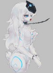 anthro arms_tied ball_gag bdsm bondage bound chain chain_leash collar female gag gagged leash solo podo league_of_legends riot_games tencent kindred_(lol) lamb_(lol) absurd_res hi_res