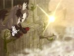 building duo fluffy fluffy_tail outside ruins tail luckfoxo33 the_last_guardian canid canine fox mammal hi_res