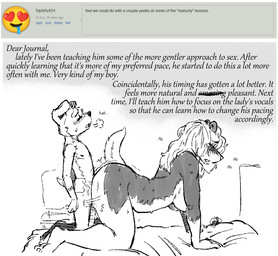 adult_on_young age_difference all_fours ambiguous_penetration anthro bed big_butt biped blush blush_lines bodily_fluids breasts butt doggystyle duo eyebrows female female_penetrated floppy_ears folded_ears from_behind_position furniture hair kneeling larger_female long_hair looking_pleasured male male/female male_penetrating male_penetrating_female mature_female medium_breasts nipples nude older_female on_bed open_mouth penetration sex short_tail side_view size_difference smaller_male sweat tail text tongue user_avatar username young young_anthro young_male younger_male canisfidelis eleanor_(canisfidelis) humphrey_(canisfidelis) badger canid canine canis domestic_dog herding_dog mammal mustelid musteline pastoral_dog welsh_corgi 2026 english_text monochrome