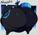 anthro belly big_belly big_breasts big_butt black_body black_hair blue_sclera blush breasts butt collar female hair huge_belly huge_breasts huge_butt huge_hips huge_thighs hyper hyper_belly hyper_breasts hyper_butt hyper_hips hyper_thighs looking_back morbidly_obese morbidly_obese_anthro morbidly_obese_female nude obese obese_anthro obese_female overweight overweight_anthro overweight_female side_boob solo thick_thighs wide_hips yellow_eyes atsuineko nintendo pokemon eeveelution generation_2_pokemon pokemon_(species) umbreon hi_res