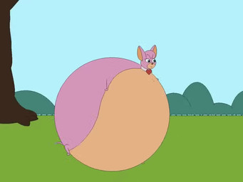 belly belly_expansion collar collar_tag expansion female female_feral feral grey_eyes head_tuft heart_collar_tag heart_symbol inflation looking_at_viewer one_eye_closed pink_body plant solo tail tan_body tree tuft wink winking_at_viewer kphoria krypto_the_superdog mammoth_mutt canid canine canis chihuahua domestic_dog mammal toy_dog 2014 animated short_playtime sound webm