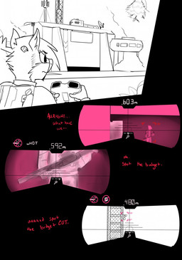 antennae_(anatomy) anthro dialogue gun male ranged_weapon scout sneaking solo text weapon scouting topazknight red_(topazknight) deer mammal comic english_text hi_res maleherm_(lore)
