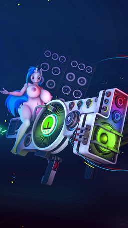 anthro big_breasts breasts convenient_censorship female horn machine nude sitting solo speaker hevexy friendship_is_magic hasbro my_little_pony mythology vinyl_scratch_(mlp) equid equine mammal mythological_creature mythological_equine unicorn 3d_(artwork) 9:16 absurd_res digital_media_(artwork) hi_res source_filmmaker_(artwork)