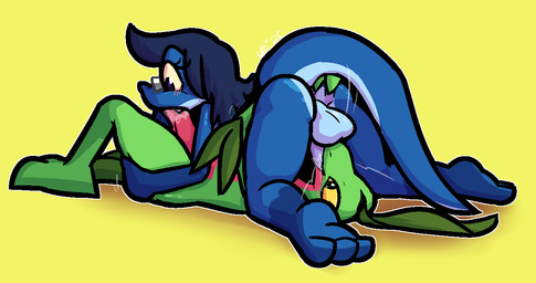3_toes 69_position anthro anthro_on_anthro anthro_penetrated anthro_penetrating anthro_penetrating_anthro backsack balls big_penis black_eyes blue_balls blue_body blue_hair blue_penis blue_scales blush bodily_fluids butt butt_grab cute_fangs duo erection fangs feet fellatio genital_fluids genitals green_body green_scales hair hand_on_butt interspecies leaf leaf_hair leg_grab looking_down lying male male/male male_on_bottom male_on_top male_penetrated male_penetrating male_penetrating_male motion_lines on_back on_bottom on_top oral penetration penile penis pink_body pink_scales plant plant_hair precum pseudo_hair purple_eyes red_body red_penis red_scales saliva scales sex teeth thick_thighs thigh_grab thrusting toes yellow_sclera ultilix nintendo pokemon ulti_(ultilix) generation_3_pokemon grovyle lizard pokemon_(species) reptile scalie 2025