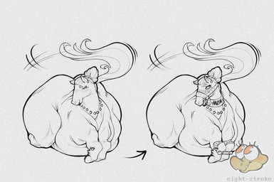 big_butt bound butt choker eyelashes female feral hair harness hooves huge_butt jewelry lips mature_female mature_feral mole_under_eye necklace overweight overweight_female overweight_feral solo tail thick_thighs unguligrade eight_strokes equid equine horse mammal