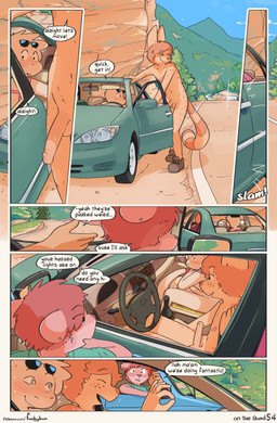 anthro balls biped blush blush_lines car casual_erection casual_nudity circumcised clothed clothed/nude clothing dialogue embarrassed erection exhibitionism female freckled_face freckles genitals glans group humanoid_genitalia humanoid_penis male male/male male_anthro motion_lines nude only_one_nude outdoor_nudity penis piercing public public_erection public_nudity tail text vehicle conditional_dnp funkybun toyota toyota_camry finn_(funkybun) nick_(funkybun) felid feline lizard mammal reptile scalie serval comic english_text hi_res