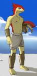 4_toes alternate_color anthro anthrofied armor barefoot biped blue_eyes feet greek headgear helmet male nipples paws pokemorph solo toes funfate nintendo pokemon eon_(typhlosion) fan_character generation_2_pokemon pokemon_(species) typhlosion