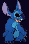 3_toes 4_fingers black_background black_eyes blue_body blue_claws blue_fur blue_nose chest_tuft claws feet fingers fur head_tuft notched_ear open_mouth open_smile outline simple_background small_tail smile solo standing tail toe_claws toes tuft fatalsyndrome disney lilo_and_stitch stitch_(lilo_and_stitch) alien experiment_(lilo_and_stitch) 2018 2:3 hi_res