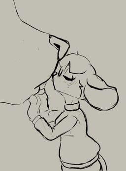 anthro bottomwear clothed clothed_anthro clothed_female clothing duo female fully_clothed fully_clothed_anthro fully_clothed_female imminent_kiss nuzzling shorts size_difference smaller_female snout sweater topwear muhny chloe_(muhny) edie_(muhny) domestic_cat felid feline felis mammal mouse murid murine rodent sketch