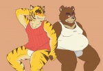 anthro bear biceps blush bottomless chubby feline fundoshi fur gay grizzly_bear hand_holding juuichi male mammal morenatsu overweight smile tiger torahiko_ooshima underwear zangusuu
Rating: Safe
Score: 7
User: toboe
Date: June 18, 2013