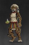 4_toes 5_fingers anthro barefoot black_pawpads claws clothed clothing deyvarah digital_media_(artwork) digitigrade eyebrows eyelashes feet felid fingers green_eyes hi_res jaguar male mammal open_mouth pantherine pawpads paws solo teeth toes tongue whiskers