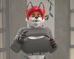 5_fingers anthro big_breasts breasts claws clothing dialogue fangs female fingers fur furgonomics furniture hair humor insult insulting_viewer nipple_outline office orange_body orange_fur pattern_clothing pattern_shirt pattern_topwear profanity red_hair shirt teeth topwear white_body white_fur yellow_eyes cheval_lachance mmad blender_cycles ray-ban aeril_(helios) canid canine fox mammal 3d_(artwork) 3d_animation animated animation_meme blender_(artwork) digital_media_(artwork) meme short_playtime sound webm