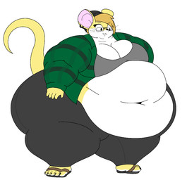 anthro beanie belly belly_overhang big_belly big_breasts black_beanie black_bottomwear black_clothing black_ear_piercing black_eyebrows black_eyes black_hat black_headwear black_nose black_pants blonde_hair bottomwear bra breasts buckteeth clothing deep_navel ear_piercing eyebrows eyelashes female footwear green_clothing green_shirt green_topwear grey_bra grey_clothing grey_underwear hair hat headgear headwear huge_belly huge_thighs multicolored_body navel obese obese_anthro obese_female overweight overweight_anthro overweight_female pants piercing pink_inner_ear sandals shirt shoes simple_background smile solo tail teeth thick_thighs three-quarter_view topwear two_tone_body underwear whiskers white_background white_body yellow_body yellow_ears yellow_tail citrusbunny17 nessa_(citrusbunny17) mammal murid murine rat rodent 2025 colored digital_drawing_(artwork) digital_media_(artwork) flat_colors