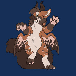 anthro blue_eyes brown_body chibi fluffy horn looking_at_viewer membrane_(anatomy) membranous_wings open_mouth pawpads simple_background solo tail transparent_background wings symrea mythology dragon mythological_creature mythological_scalie scalie 1:1 alpha_channel hi_res