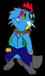 ambiguous_gender anthro blue_body blue_fur blue_hair brown_kerchief brown_neckerchief digitigrade electronics frown fur green_eyes hair hair_over_eye handpaw headphones highlights_(coloring) hindpaw kerchief neckerchief one_eye_obstructed orange_sclera paws pink_nose red_highlights semi-anthro simple_background solo standing tail transparent_background whiskers white_whiskers sebdoggo nintendo pokemon fan_character dewott generation_5_pokemon pokemon_(species) 2013 aliasing alpha_channel digital_drawing_(artwork) digital_media_(artwork) flat_colors low_res microsoft_paint_(artwork)