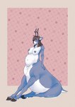 antlers baby_kicking blue_body blue_nipples breasts collar double_pregnancy female handpaw hooves horn name_tag nipple_piercing nipples paws piercing pregnant pregnant_taur taur_double_pregnancy taur_lower_pregnancy taur_upper_pregnancy tea_bags mattydevily endiu cervine deer deer_taur mammal mammal_taur taur 2025 absurd_res hi_res mother_(lore) nonbinary_(lore) parent_(lore)