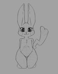 anthro big_butt butt female feral looking_at_viewer simple_background smile solo archerteamr_artist nintendo pokemon generation_1_pokemon mammal pikachu pokemon_(species) rodent digital_media_(artwork) monochrome