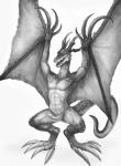 abs anthro erection genitals horn humanoid_genitalia humanoid_penis male open_mouth pecs penis solo tail tongue klongi european_mythology final_fantasy final_fantasy_xv mythology square_enix dragon mythological_creature mythological_scalie reptile scalie western_dragon wyvern absurd_res greyscale hi_res monochrome