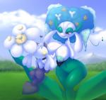 alternate_species areola big_areola big_breasts big_butt big_nipples blue_flower_florges bodily_fluids breastfeeding breasts butt duo elemental_creature elfdrago female female/female floette flora_fauna florges flower generation_6_pokemon hand_on_head heart_symbol hi_res huge_breasts humanoid humanoidized lactating level_difference musical_note nintendo nipples not_furry one_eye_closed plant pokemon pokemon_(species) pokemorph purple_eyes shiny_pokemon short_stack tongue tongue_out white_flower_floette wide_hips